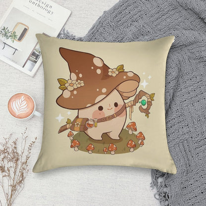 Witchy Mushroom Soft Skin-Friendly Throw Pillow