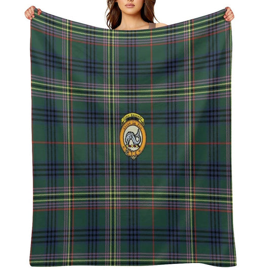 Kennedy Scottish Tartan And Crest Comfort Throw Blanket