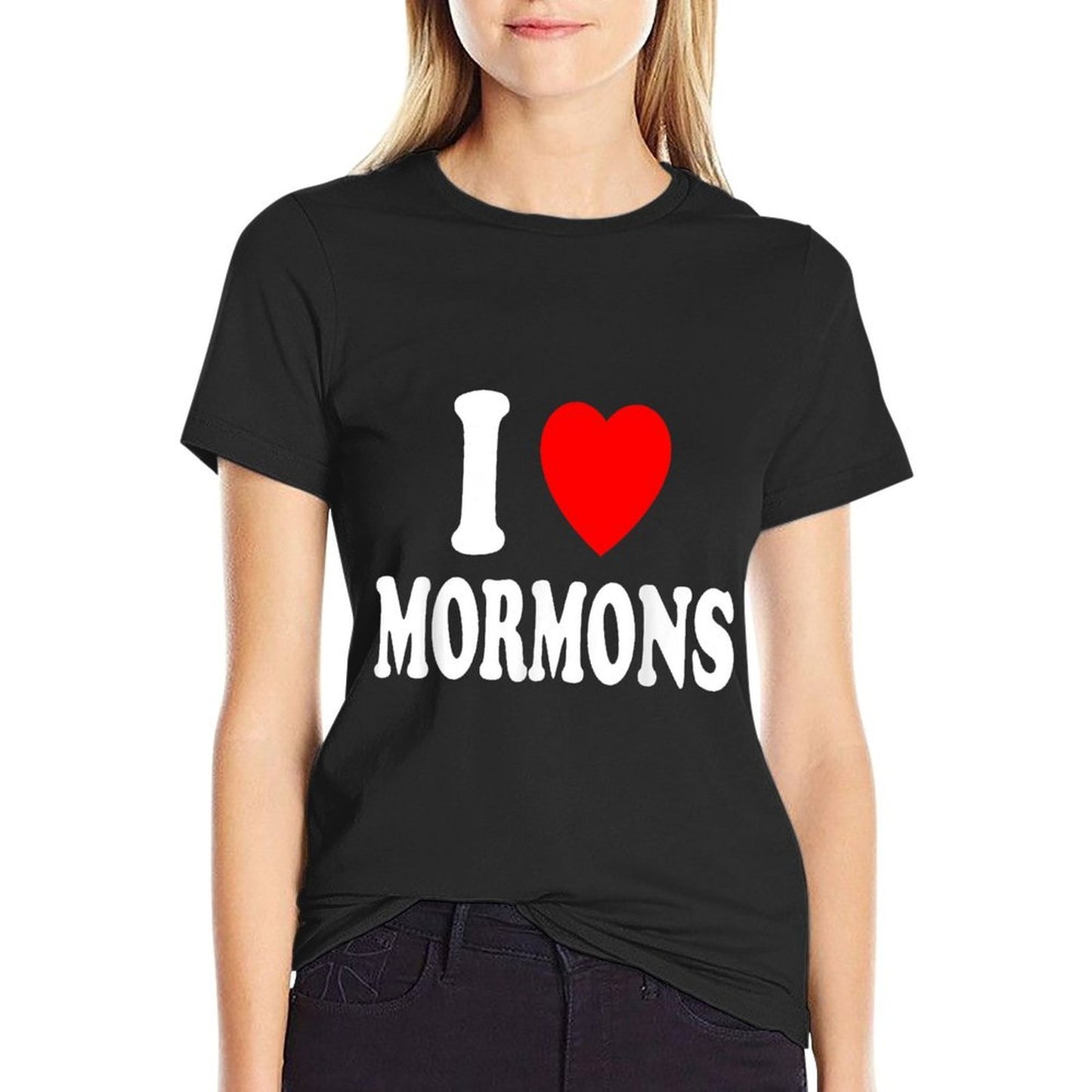 I Heart (Love) Mormons Religion Culture Mormonism  Oversized Silhouette T-Shirt