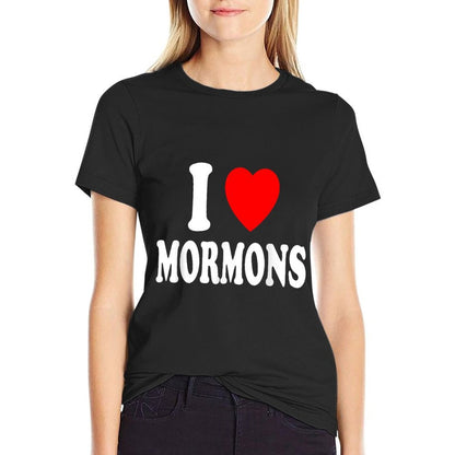 I Heart (Love) Mormons Religion Culture Mormonism  Oversized Silhouette T-Shirt