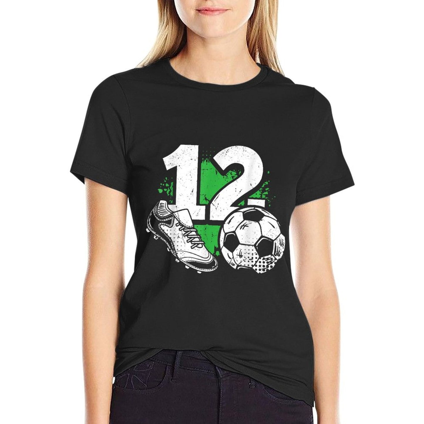 12th Birthday Boy Soccer Player Football 12 Years Old  Polyester Blend T-Shirt