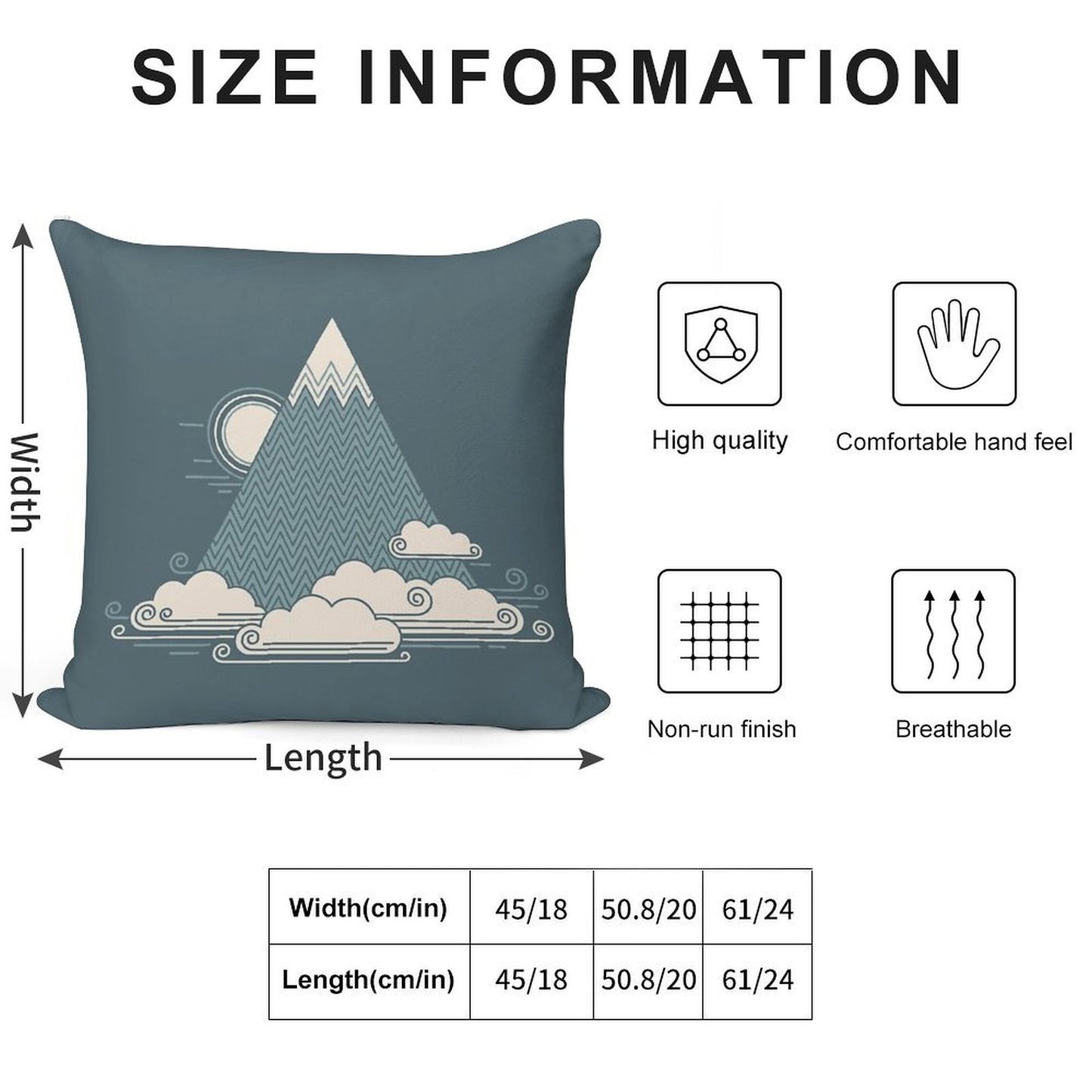 Cloud Mountain Soft Durable Construction Throw Pillow