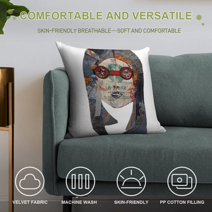 Plastic Bag Portrait, Wanted Superwoman Soft High-Density Material Throw Pillow