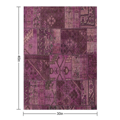 Persian Vintage Vintage Patchwork Red Sustainable Throw Blanket