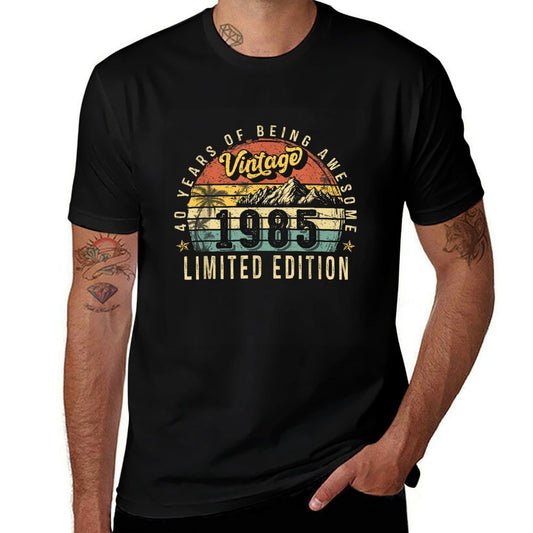 Vintage 1985 40th Birthday Gift 40 Years Old Retro Men Women  Fade-proof Color T-Shirt
