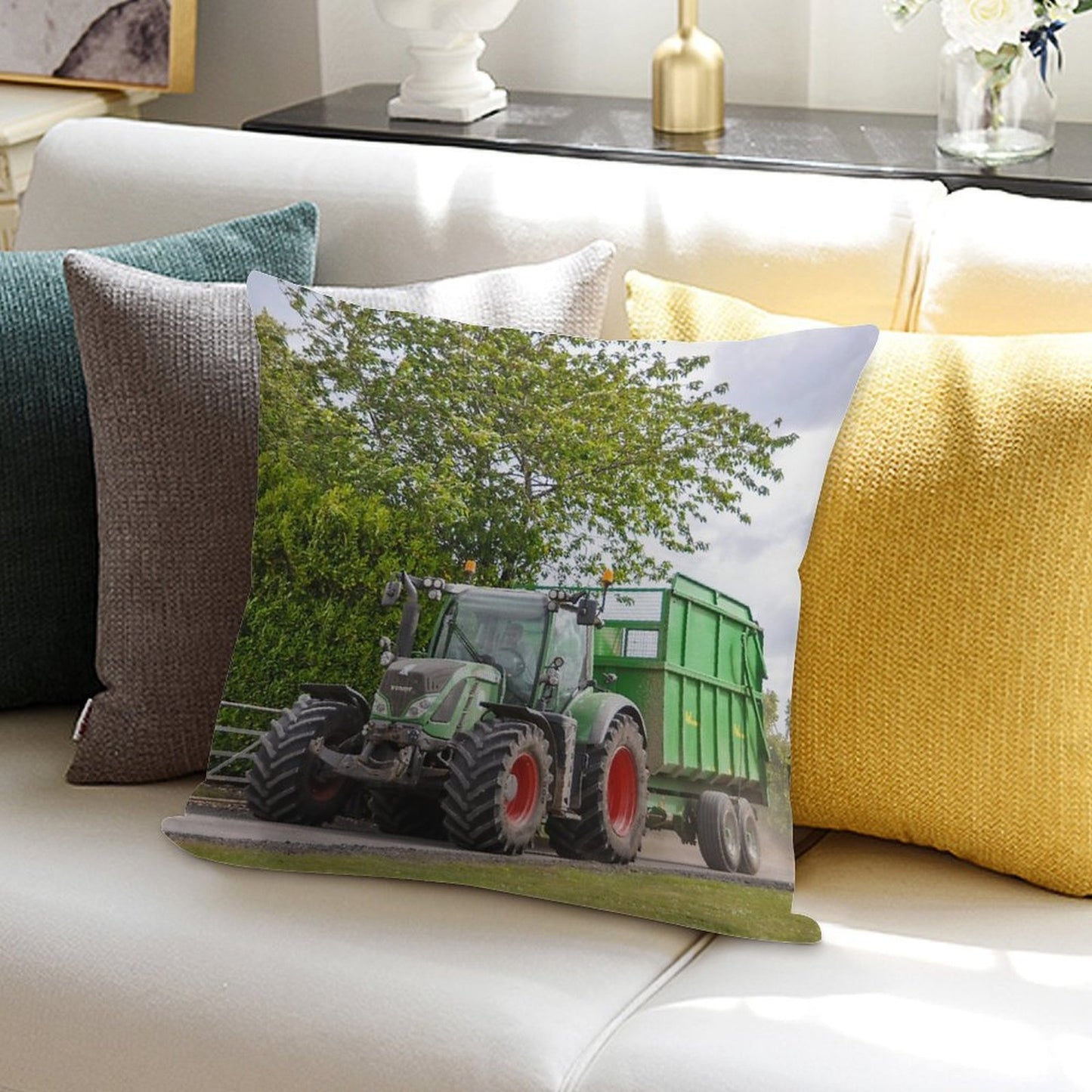 Fendt Carting Silage Soft Easy Maintenance Throw Pillow