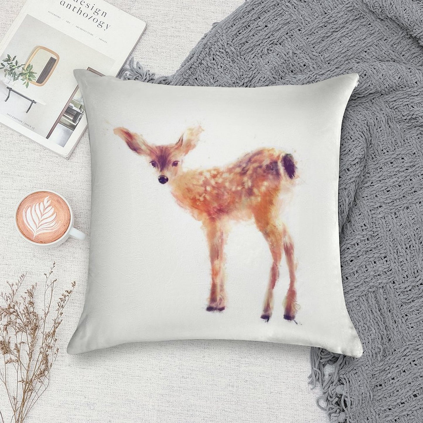 Fawn Soft Gift Ready Throw Pillow