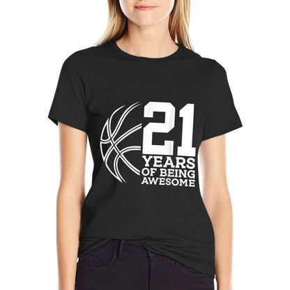 21 YEARS OF BEING AWESOME BASKETBALL 21ST BIRTHDAY  Slim-fit Cut T-Shirt