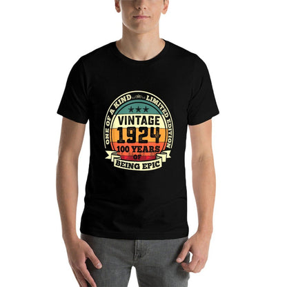 100th Birthday Vintage Retro Epic 1924 100 Yrs Old  Stretchy T-Shirt