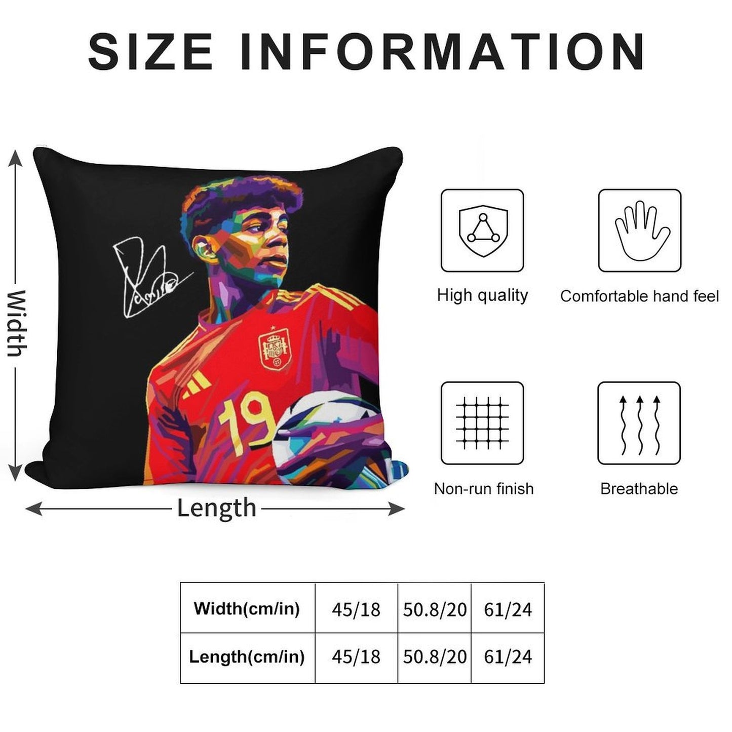 Lamine Yamal Wpap Art Soft Durable Construction Throw Pillow