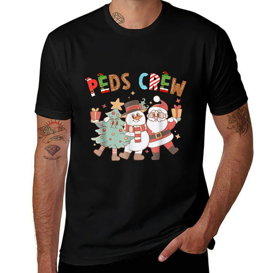 Retro Peds Crew Christmas Pediatric Nurse Nursing Group  Easy-care T-Shirt