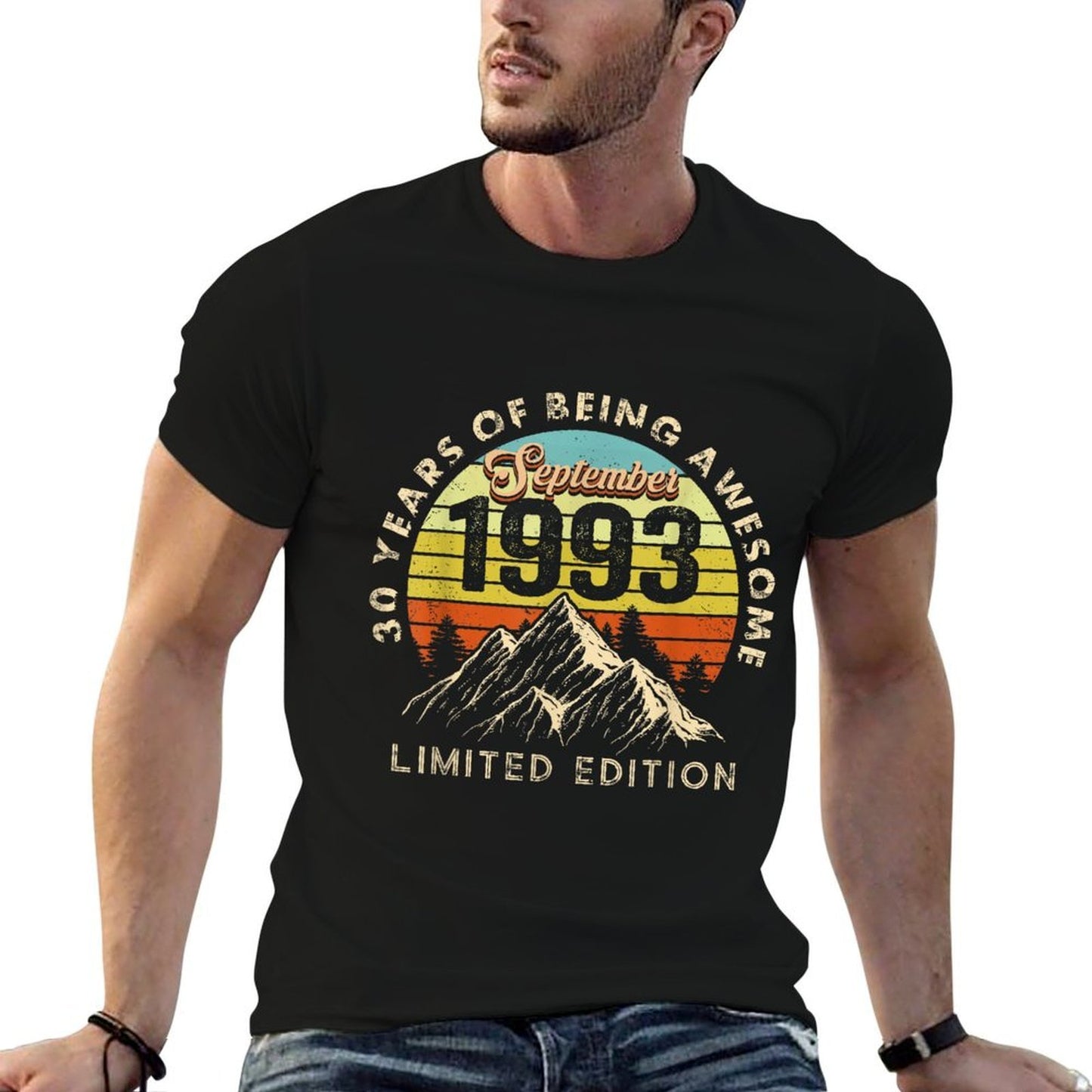 Made in 1993 Born September 1993 30th Birthday  Rolled Sleeves T-Shirt