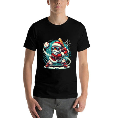 Cute Santa Claus Playing Baseball Boys Kidsns Christmas  Odor-resistant T-Shirt