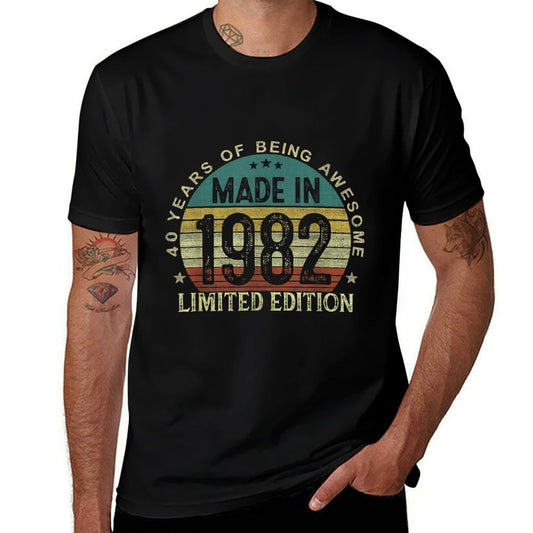 Vintage Made In 1982 40 Year Old 40th Birthday Gifts For Men  Eco-friendly Material T-Shirt