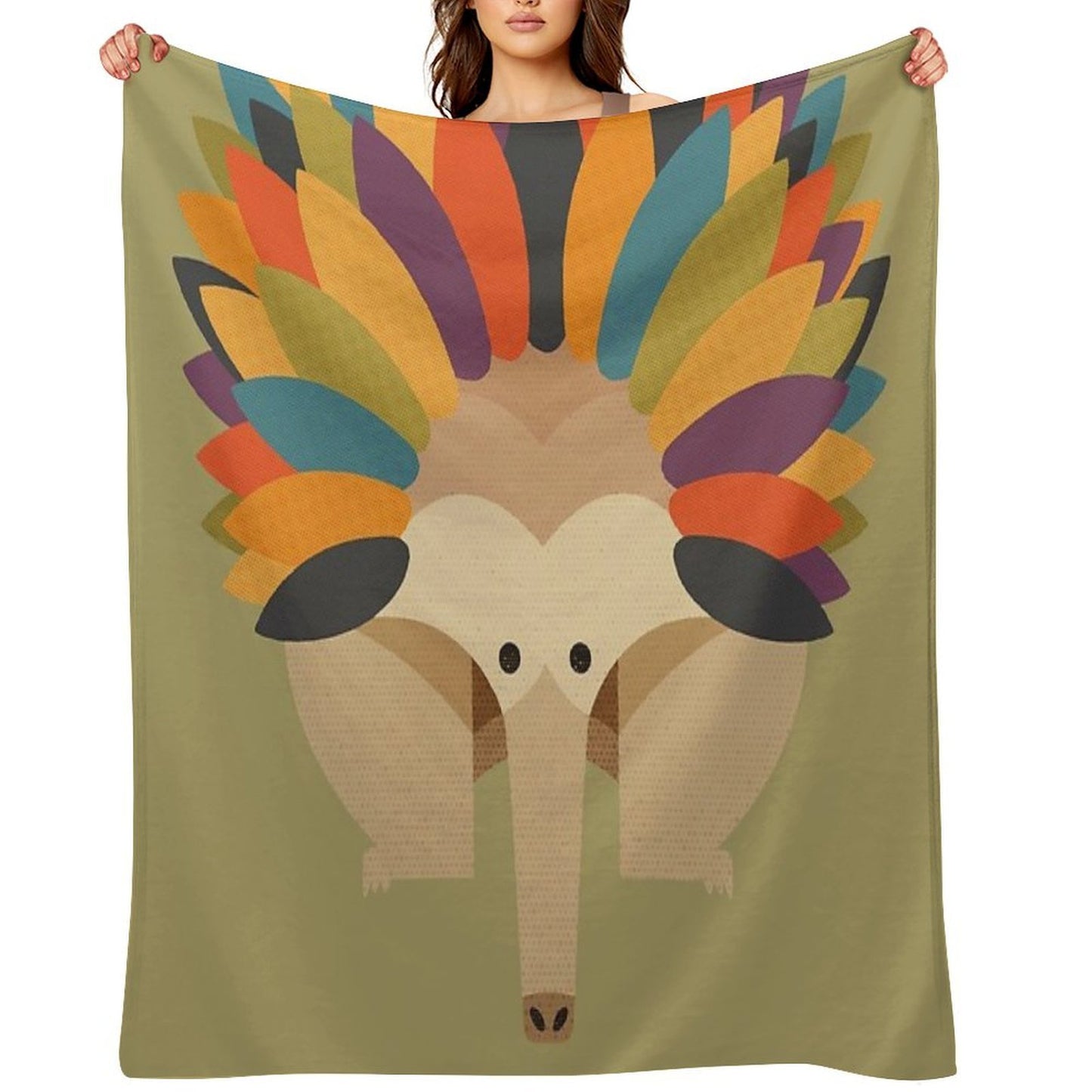 Hello Echidna Sustainable Throw Blanket
