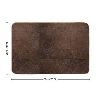 Dark Coffee Grounds Brown Marble Paint Swirl Design  Fade-Resistant Bath Mat