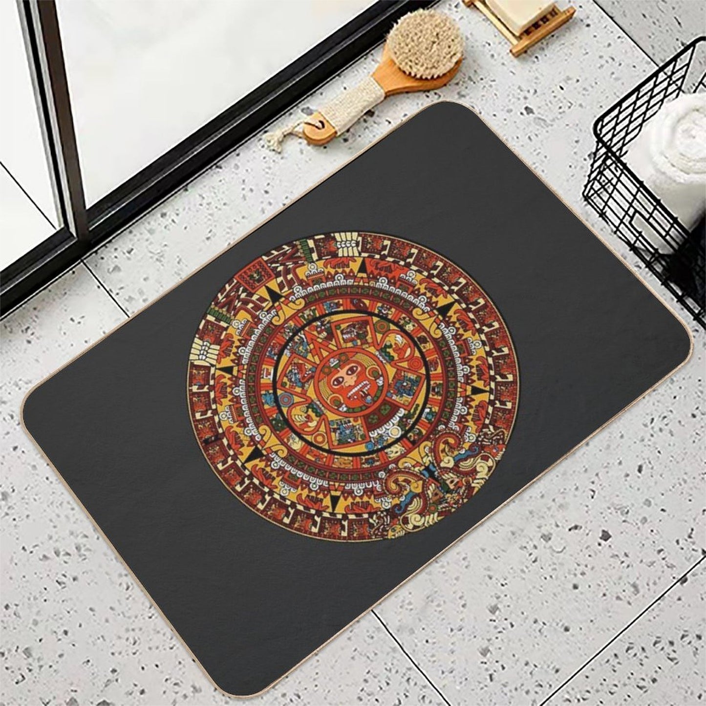 Aztec Calendar  Repositionable Bath Mat