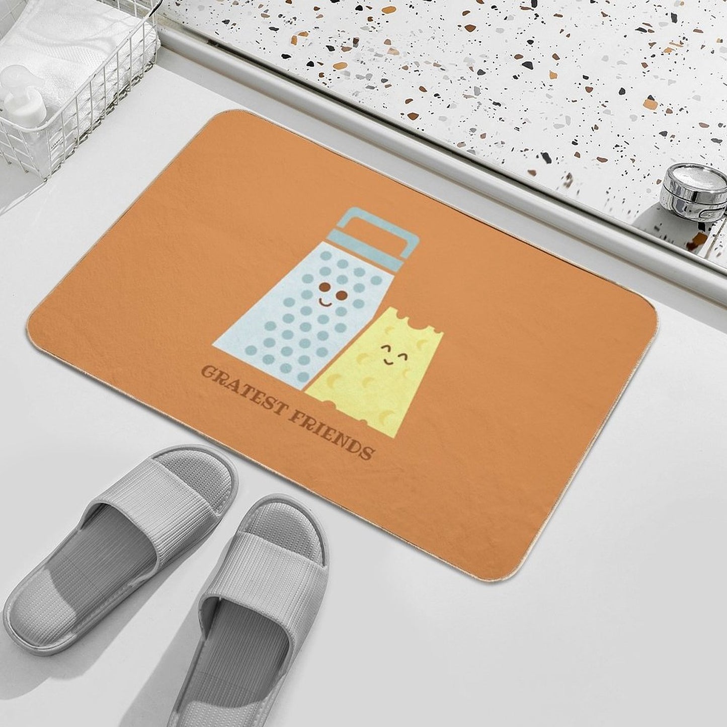 Cheesy Friendship  Pet-Safe Bath Mat