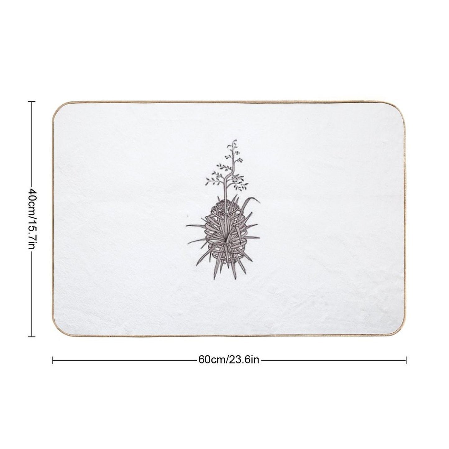 Flowering Agave in A Cage  Non-Slip Bath Mat
