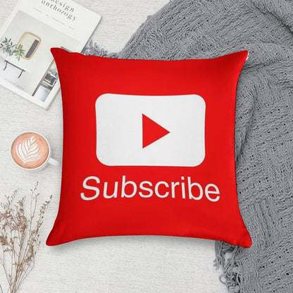 You Tube Subscribe Play Button Videos VLoggers Live Stream Soft Easy Maintenance Throw Pillow