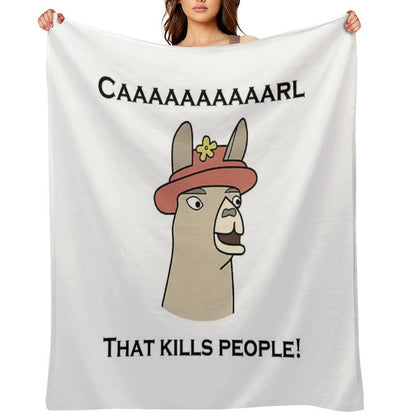 Llamas with Hats - Caaaaaaaaaarl! That Kills People! Compact Throw Blanket