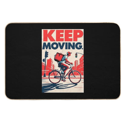 Keep Moving – Bicycle Courier Hope Style Art  Anti-Trip Bath Mat