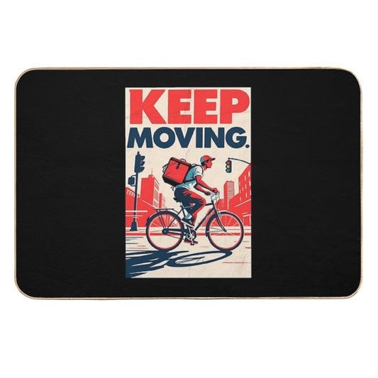 Keep Moving – Bicycle Courier Hope Style Art  Anti-Trip Bath Mat