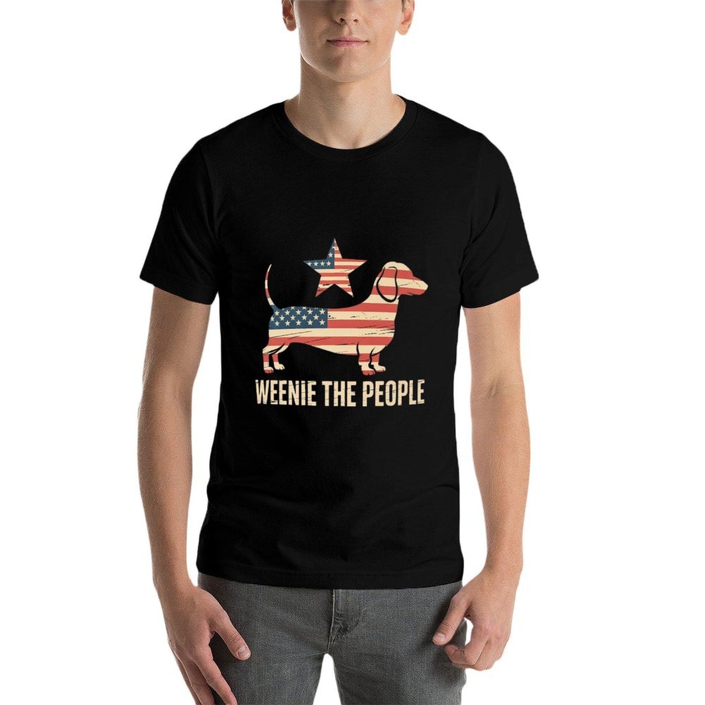Weenie The People American 4th Of July Dachshund Lover Premium  Heathered Texture T-Shirt