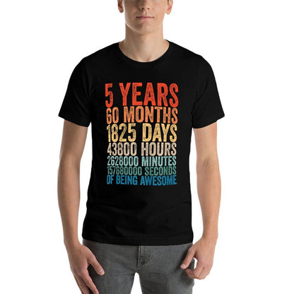 Awesome 5th Birthday Kids 5-YO Boys Girls 5 Years Old  Vintage-inspired T-Shirt
