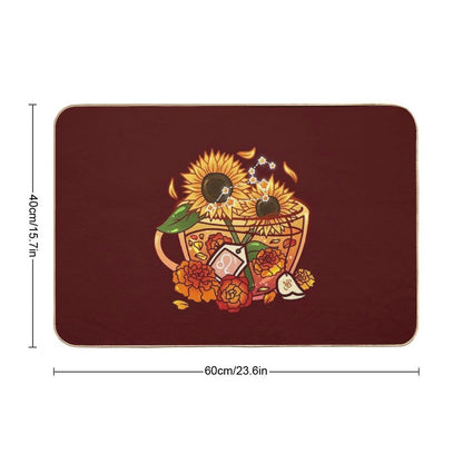 Leo Zodiac Teacup  Easy To Clean Bath Mat
