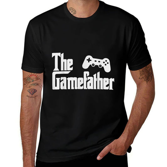 Funny Fathers Day The Gamefather Game Gaming Gamer Dad Gift  High-quality Stitching T-Shirt