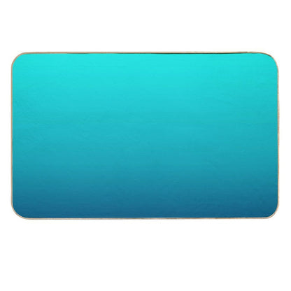 Preppy Summer Beach Teal Blue Turquoise Ombre  Repositionable Bath Mat