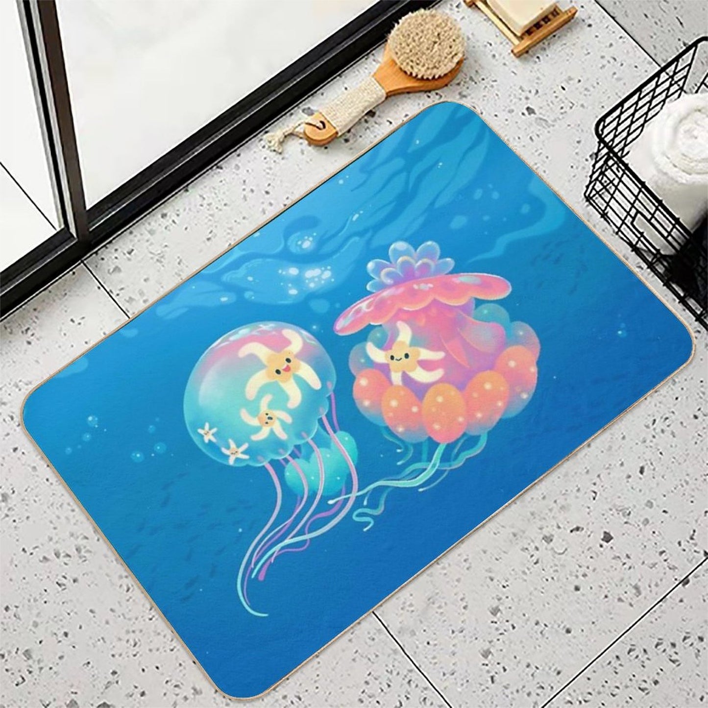 Jellyfish Bus  Pet-Safe Bath Mat