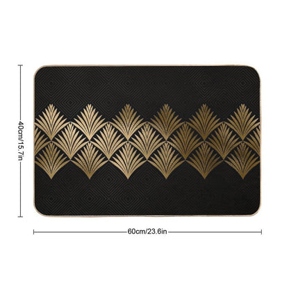 Reims, France Luxueux Black And Gold Hues Art Deco  Stain-Proof Bath Mat