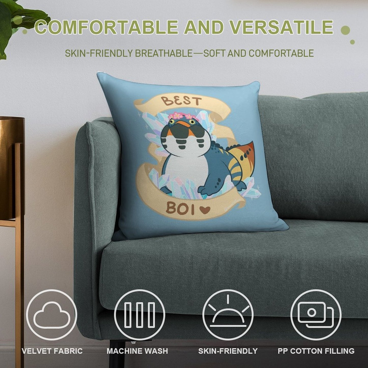 Dodogama Best Boi (MonHun World) Soft High-Density Material Throw Pillow