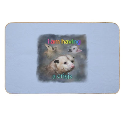 I Am Having A Crisis Possum Word Art  Repositionable Bath Mat