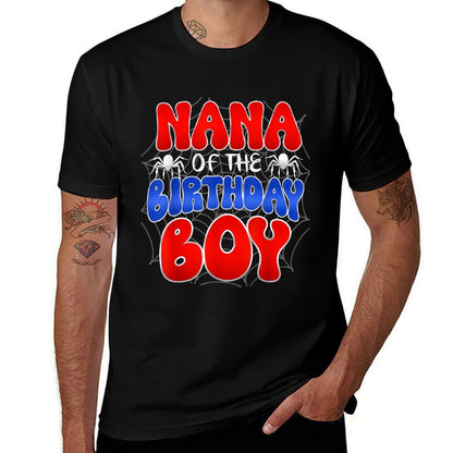 Nana of The Birthday Boy Costume Spider Web Birthday Party  Affordable Price T-Shirt