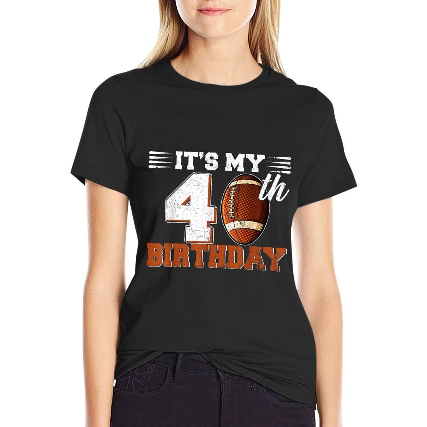 Funny It&#39;s My 40th Birthday Football Lover 40 Years Old Bday  Relaxed-fit T-Shirt