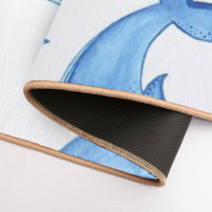 Blue Whales Pattern  Dirt-Trapping Bath Mat