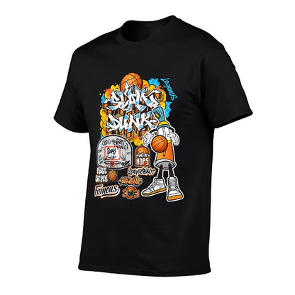 Cool Basketball Graffiti Style Illustration Graphic Designs  Slim-fit Cut T-Shirt