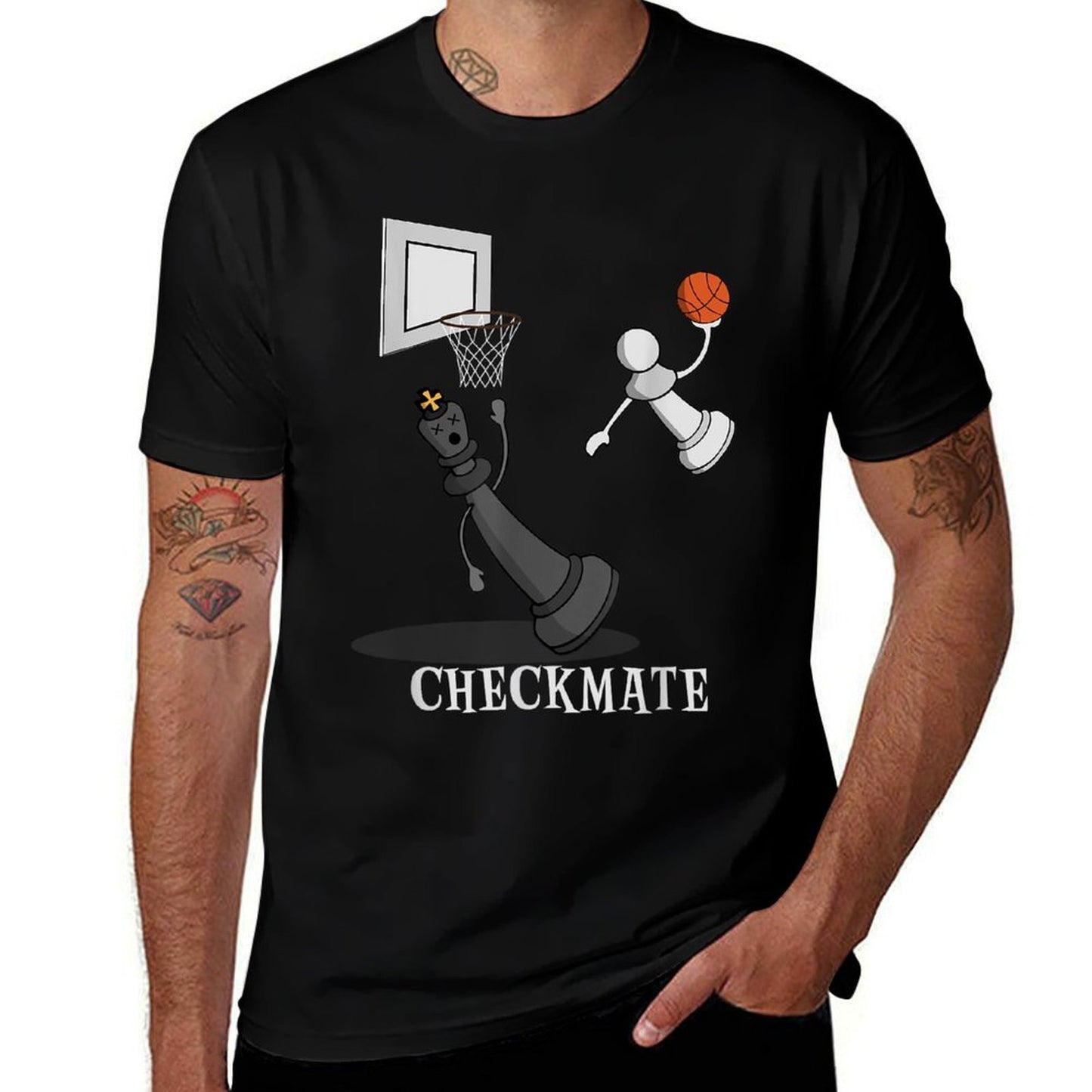Funny Checkmate Chess Basketball Game Board King Pawn Piece  Vintage-inspired T-Shirt