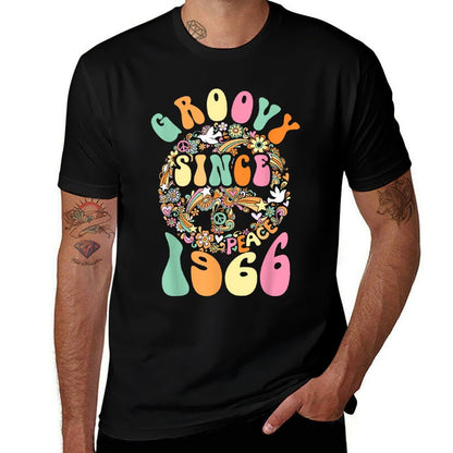 Groovy Since 1966 Peace For Vintage Birthday Party 60s 70s  Vintage-inspired T-Shirt