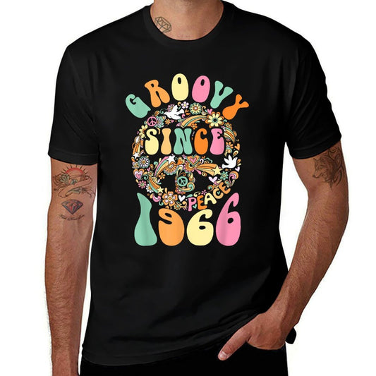 Groovy Since 1966 Peace For Vintage Birthday Party 60s 70s  Vintage-inspired T-Shirt