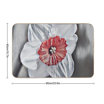 7 Ways This Red-Centered White Daffodil Flower Art Brightens Any Space  Easy Maintenance Bath Mat
