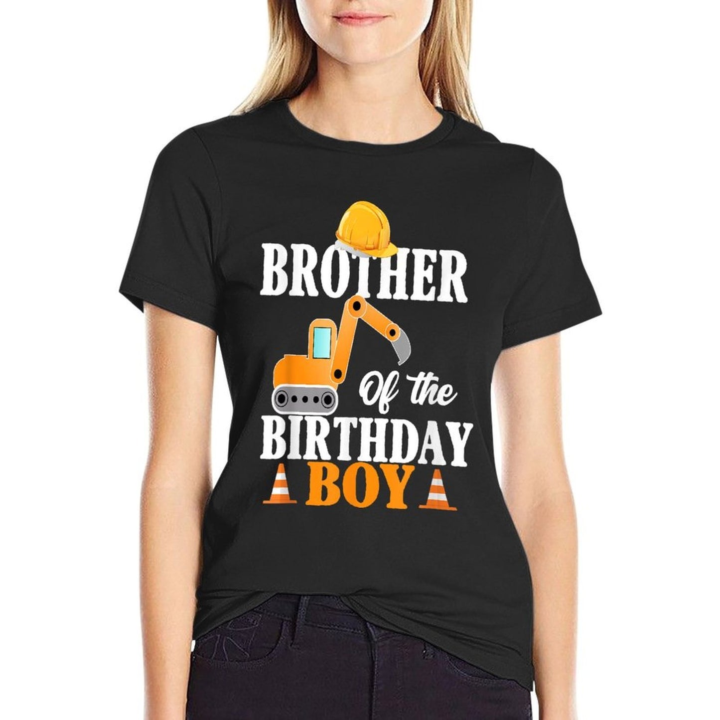 Construction Birthday Party Brother of The Birthday Boy  Stretchy T-Shirt