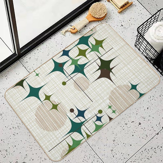 Eames Era Starbursts And Globes 1 (bkgrnd) Durable Bath Mat