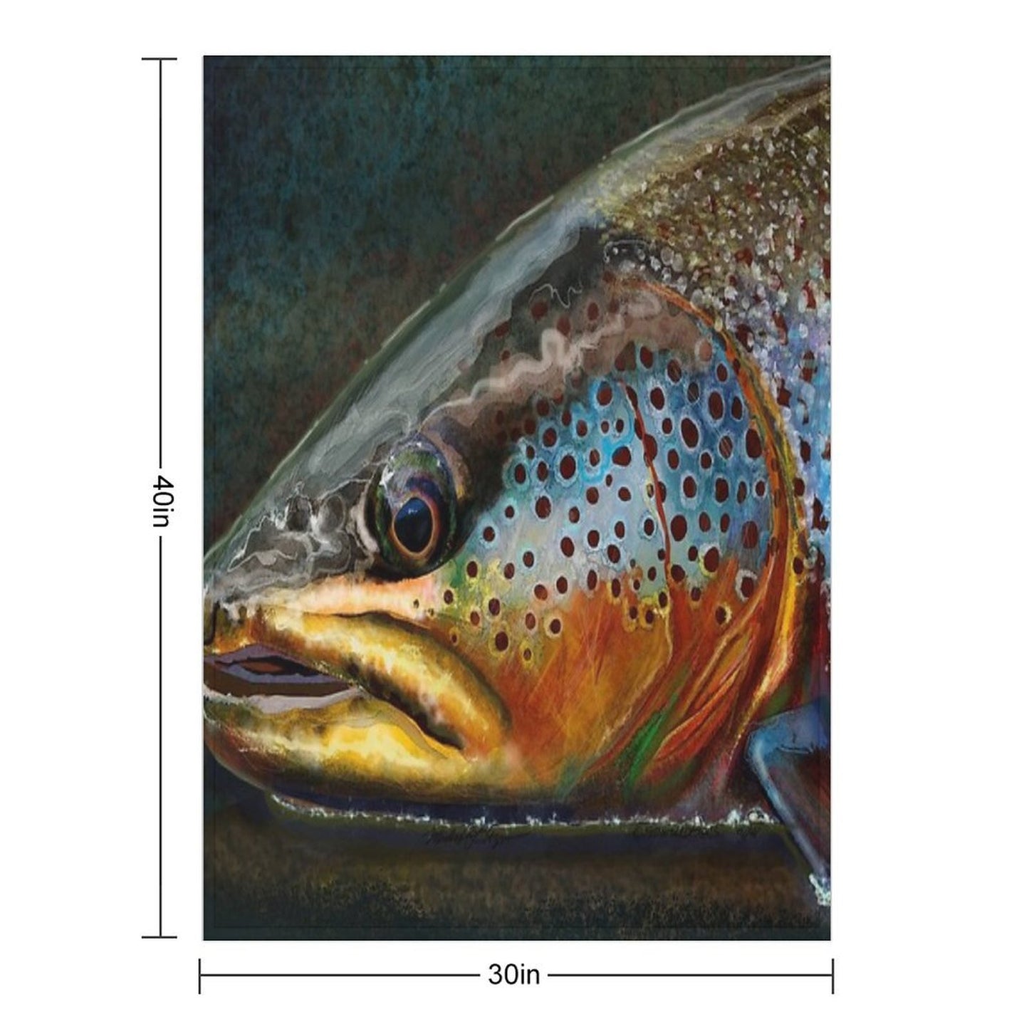 The Night Hunter Wild Brown Trout Plush Throw Blanket