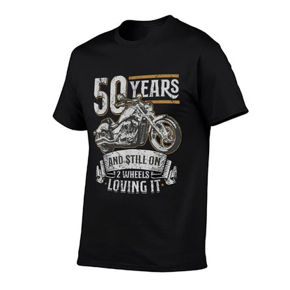 50 Years And Still On 2 Wheels Loving It 50th Birthday  Slim-fit Cut T-Shirt