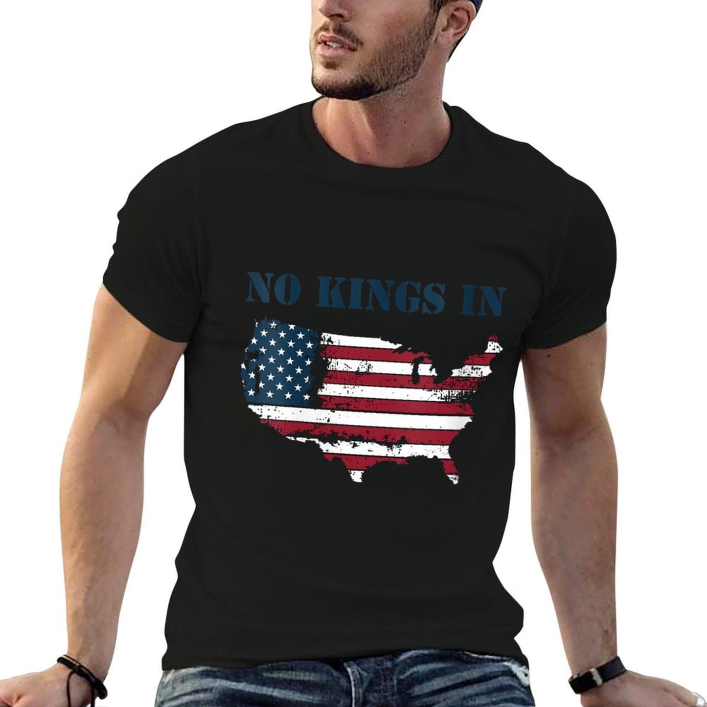 Womens No Kings in America  High-quality Stitching T-Shirt