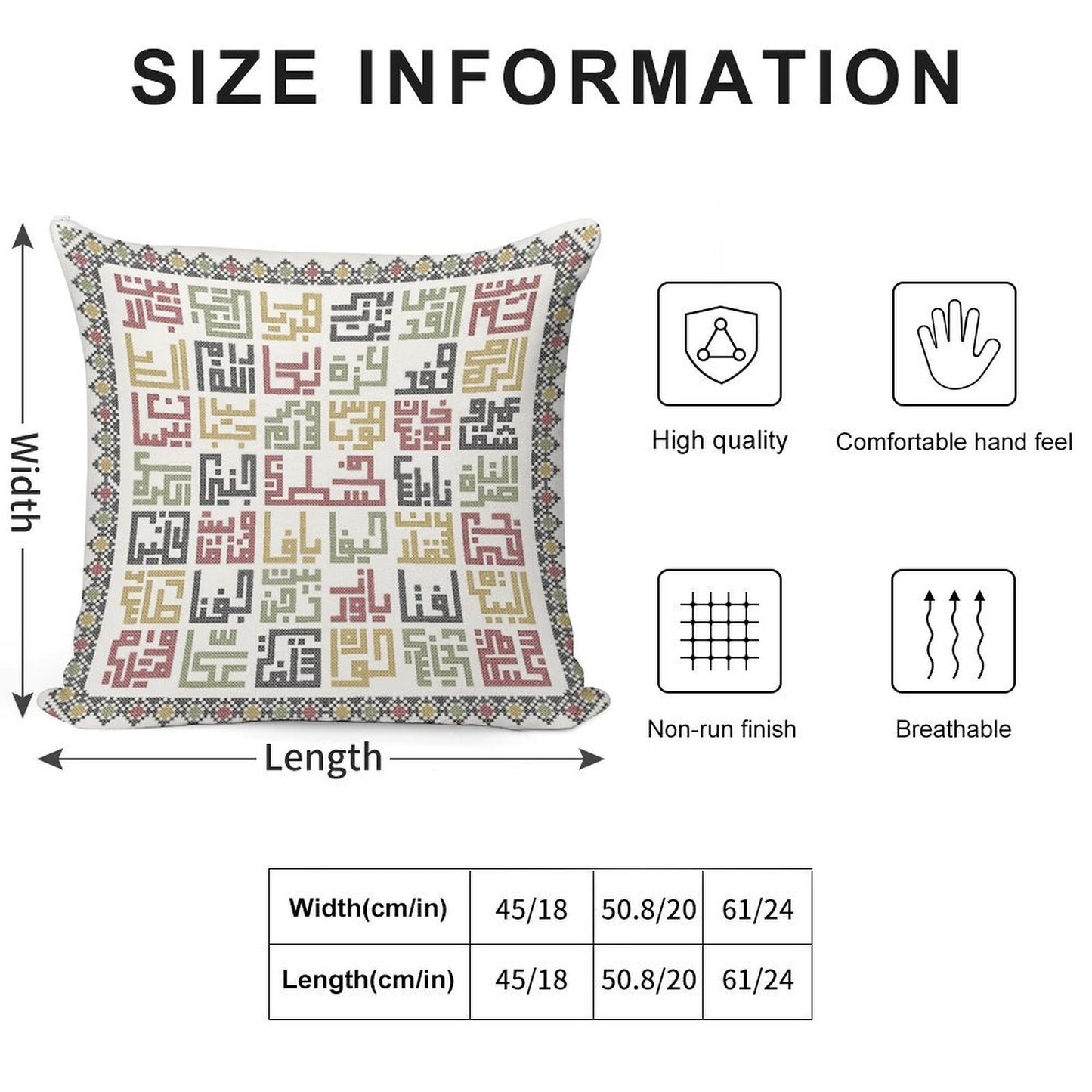 Palestine Cities Names Arabic Realistic Embroidery Art Traditional Palestinian Tatreez -dark Soft Durable Construction Throw Pillow